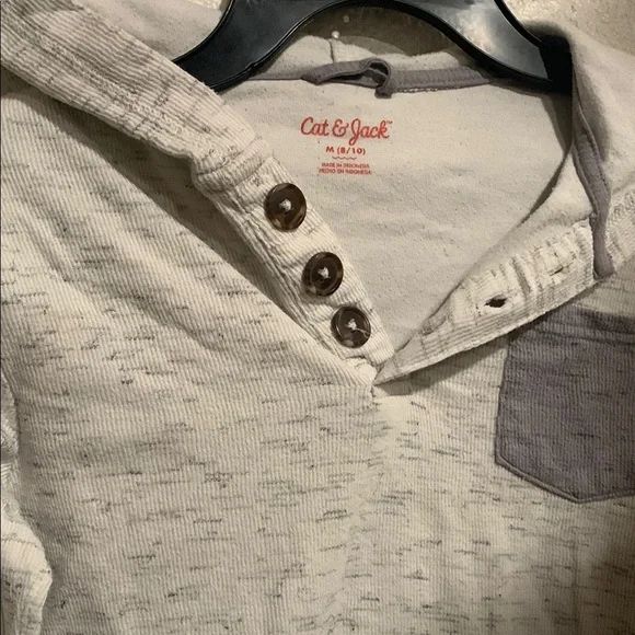 Cat & Jack Kids' White Hoodie with Pocket - Picture 2 of 8